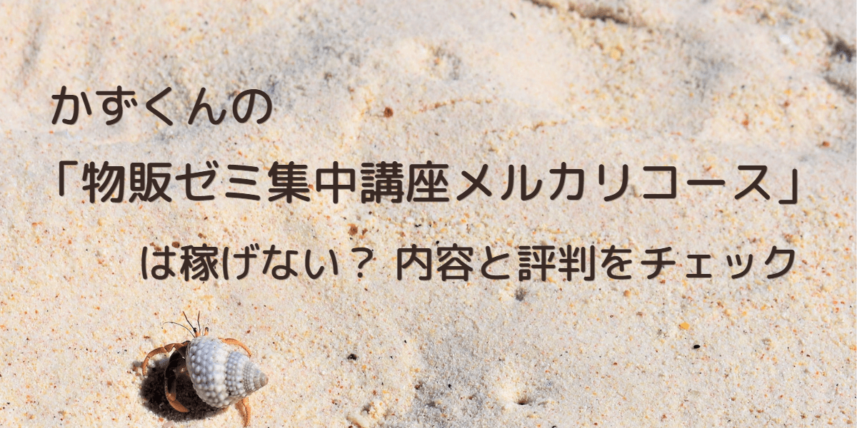 かずくんの物販「物販ゼミ集中講座メルカリコース」は稼げない？内容や